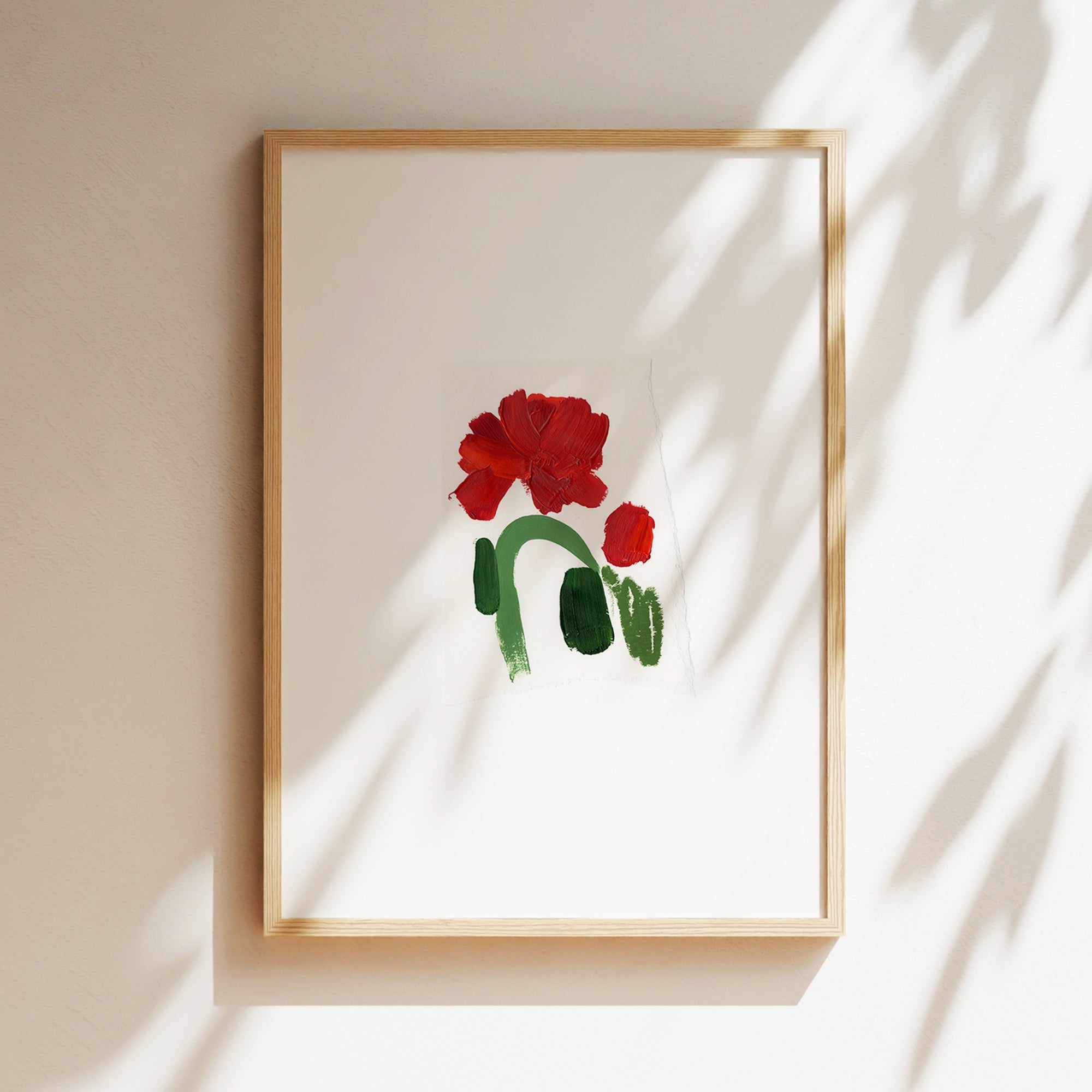 Red Flower Artwork | 12 x 17cm